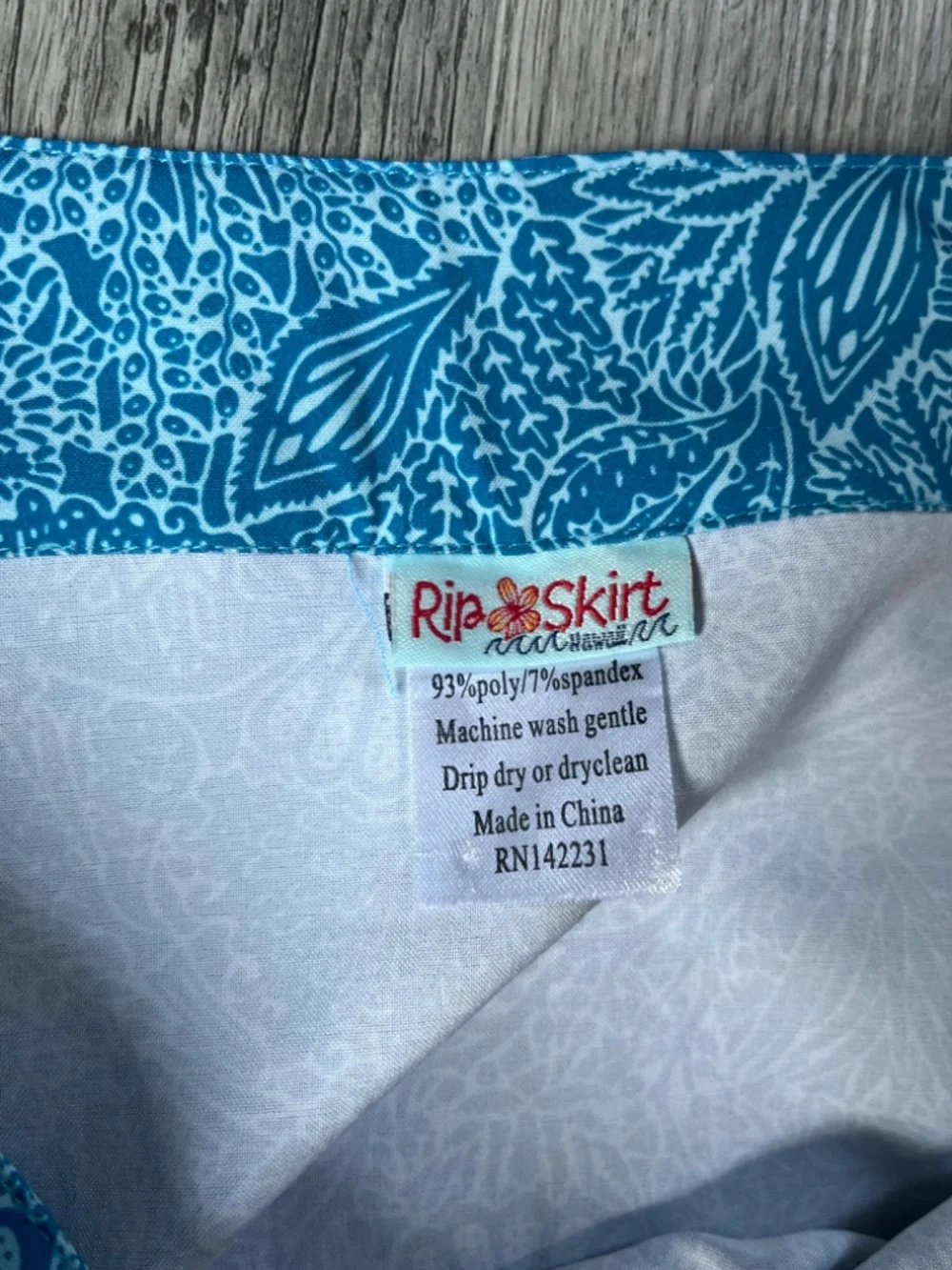RipSkirt Hawaii Blue botanical Print Travel Skirt Wrap Convertible Size XL
